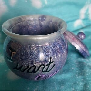 Purple and Silver Decorative Jar